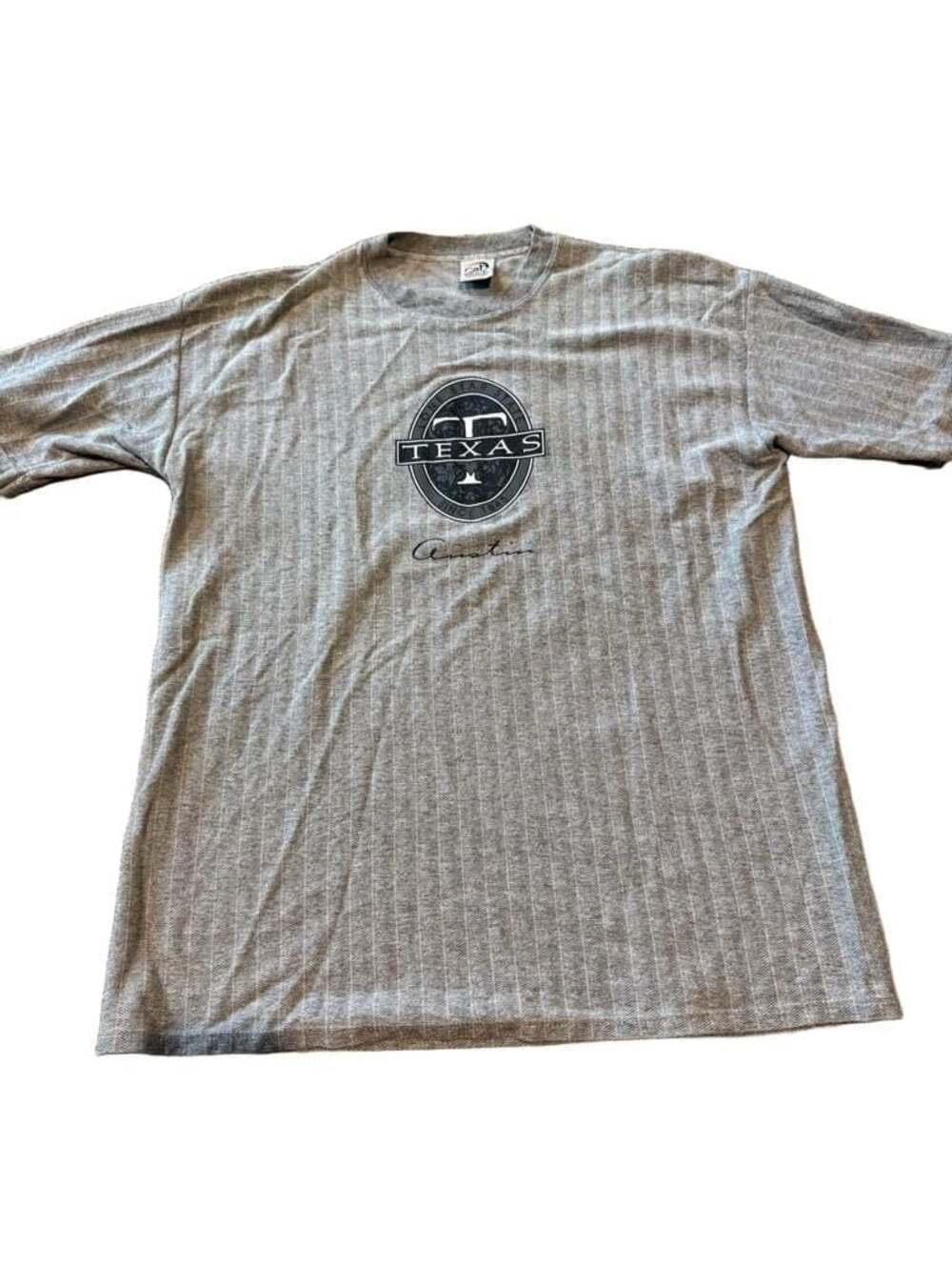 Vintage Cal Cru Austin Texas Striped T Shirt Men's L Made USA 90s Tourist Tee